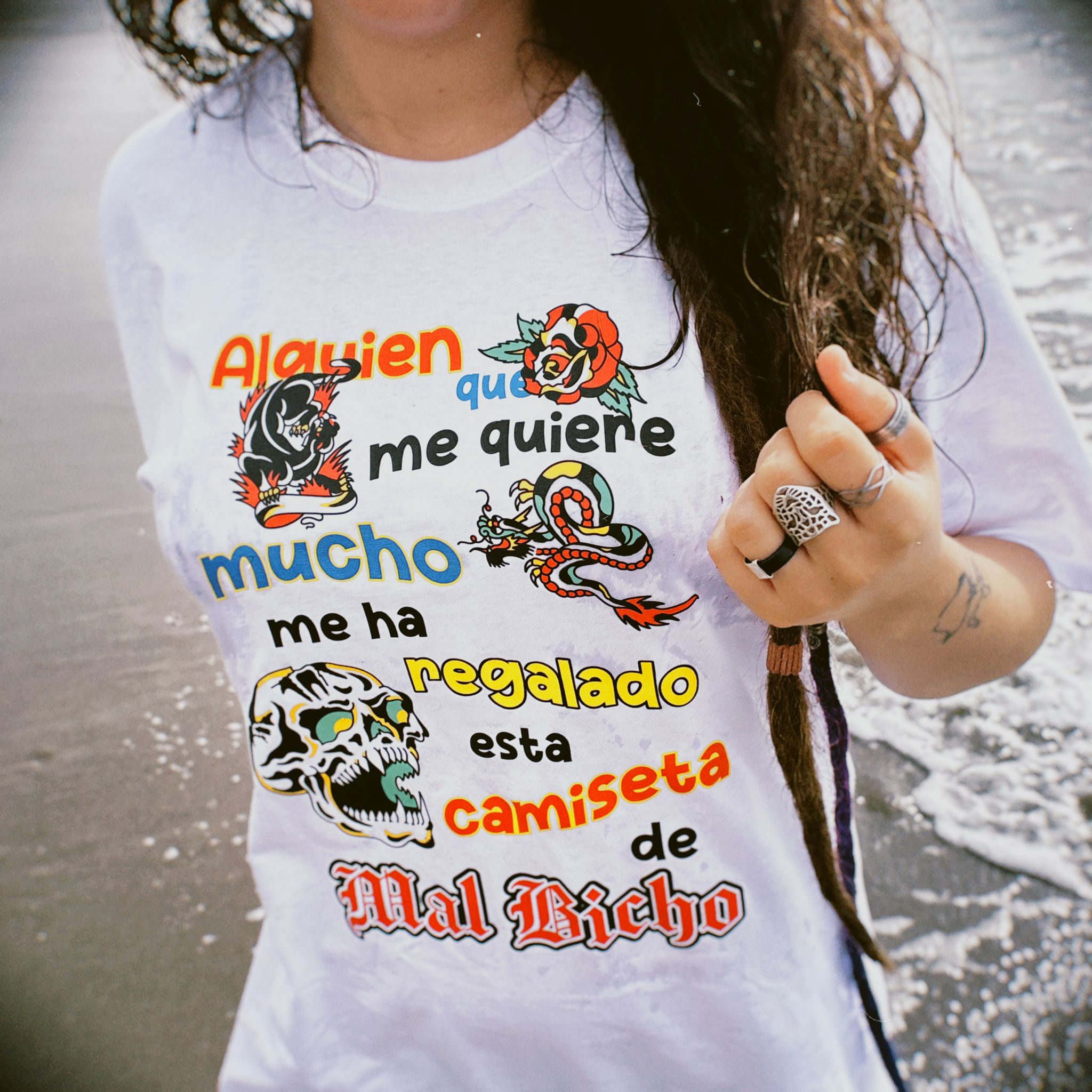 Camiseta Blanca Mal Bicho Tatts '24