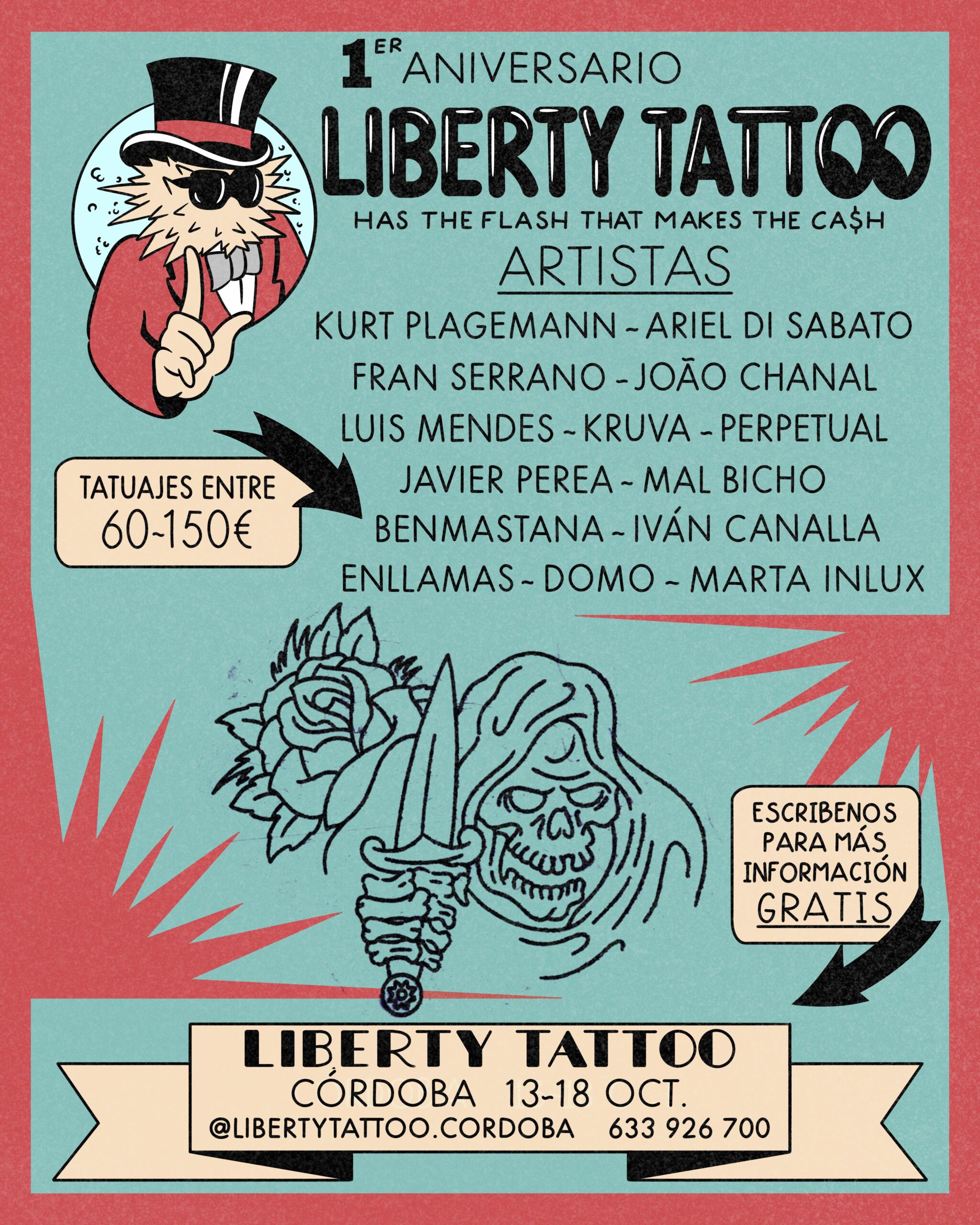 Aniversario Liberty 2025 Visita de Mal Bicho Tats a Liberty Tattoo, Córdoba