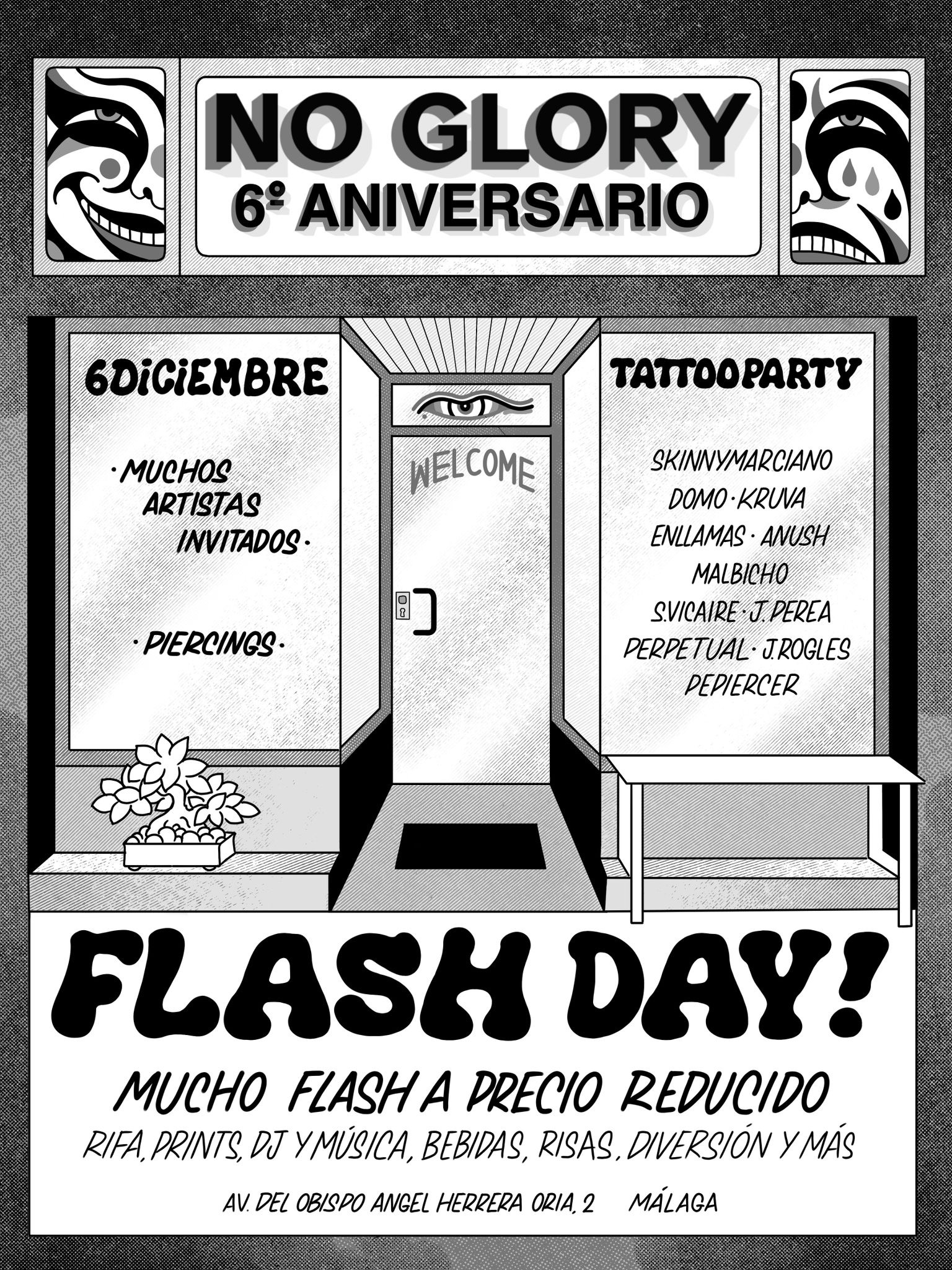 Visita de Mal Bicho Tatts a No Glory Tattoo, Malaga